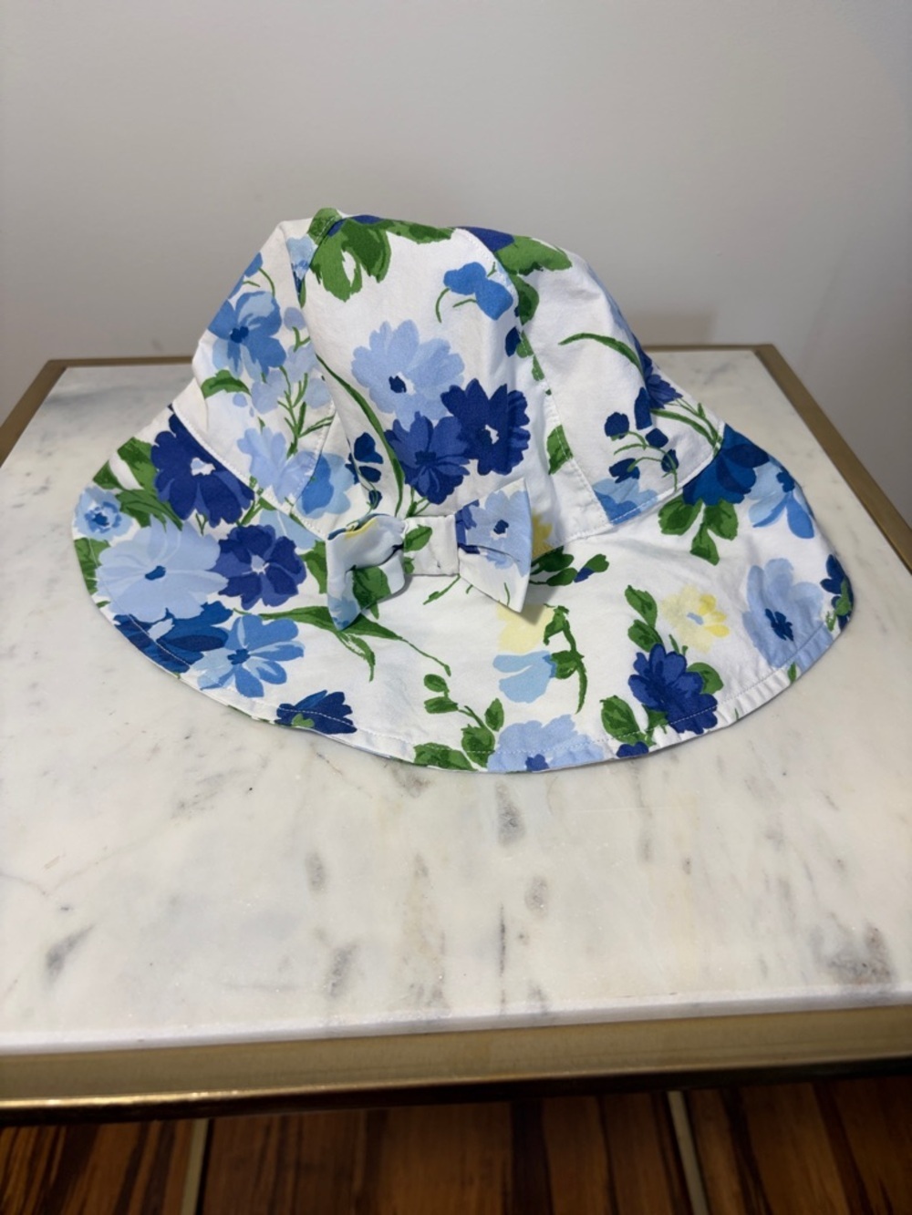 Janie and Jack Blue Floral Bucket Hat - 2T-3T - Like new!